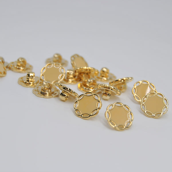 Button - Gold Vanilla Petal - 13mm